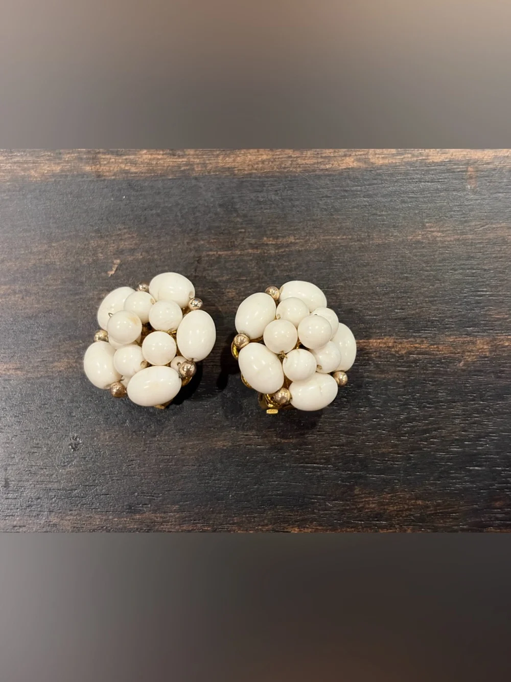Japanese Milk Glass Earrings